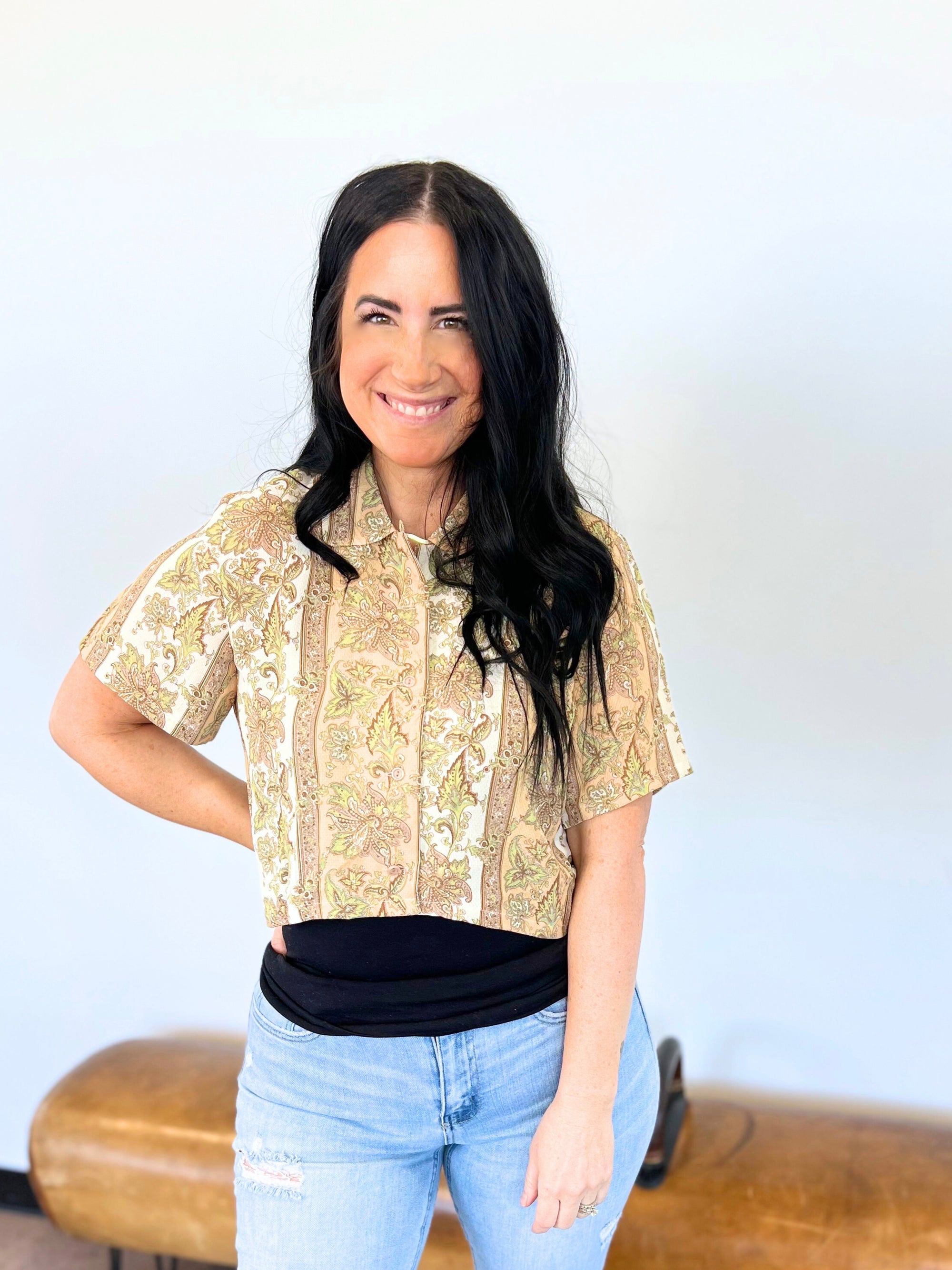 The Upcycled Button Up Blouse - Option 1 (S/M)