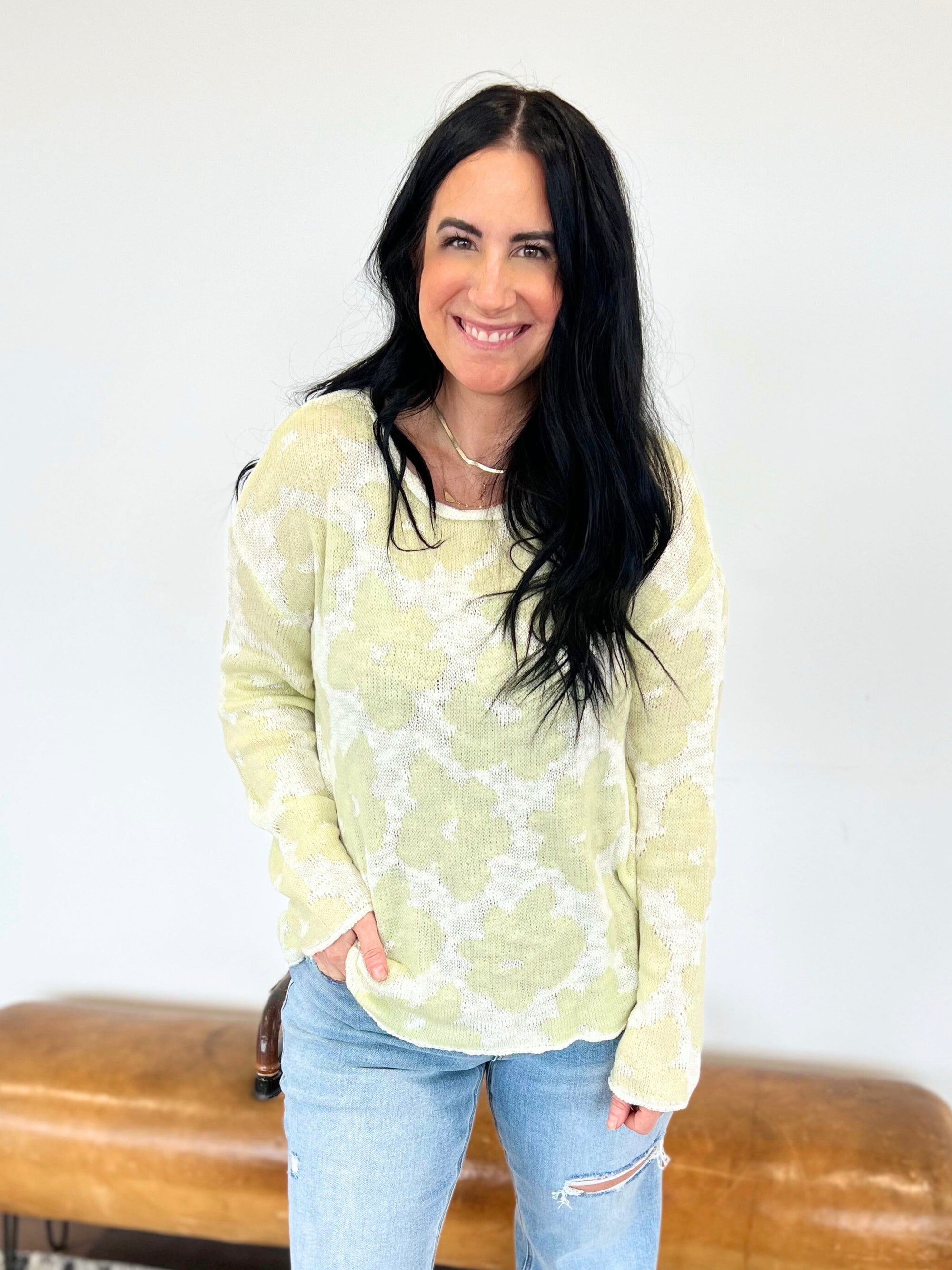 The Kendra Floral Lightweight Knit Sweater