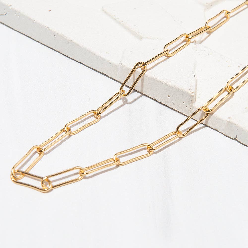 The Gilded Paper Clip Necklace - 18"