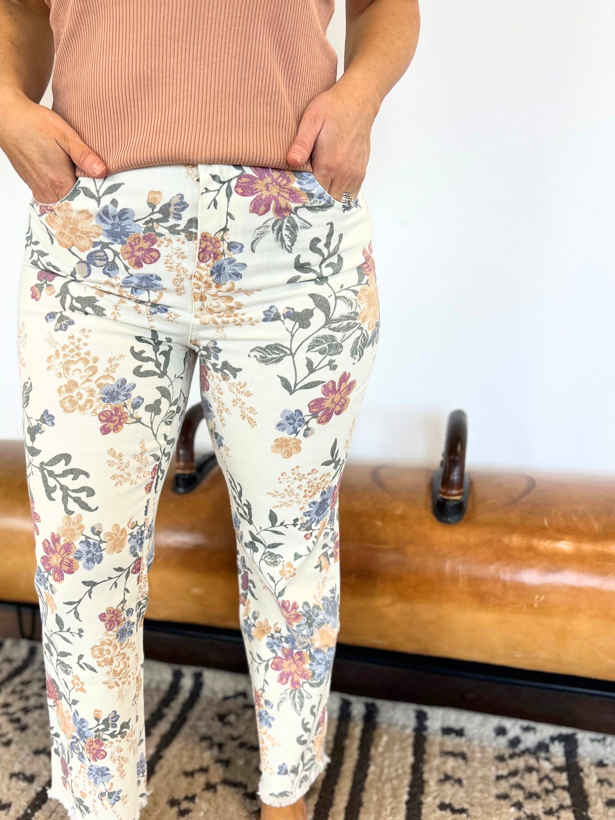 The Vintage Floral Denim Pants