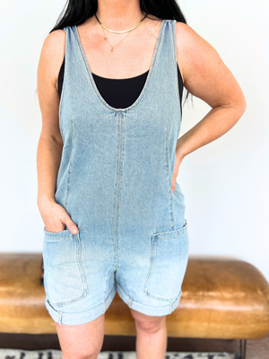 The Matilda High Roller Denim Shortalls