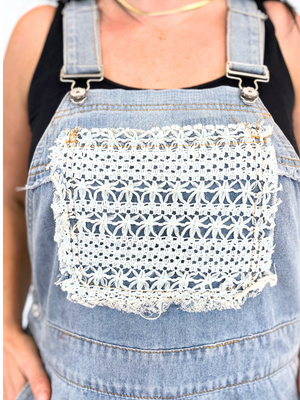 The Valley Crochet Detail Overalls