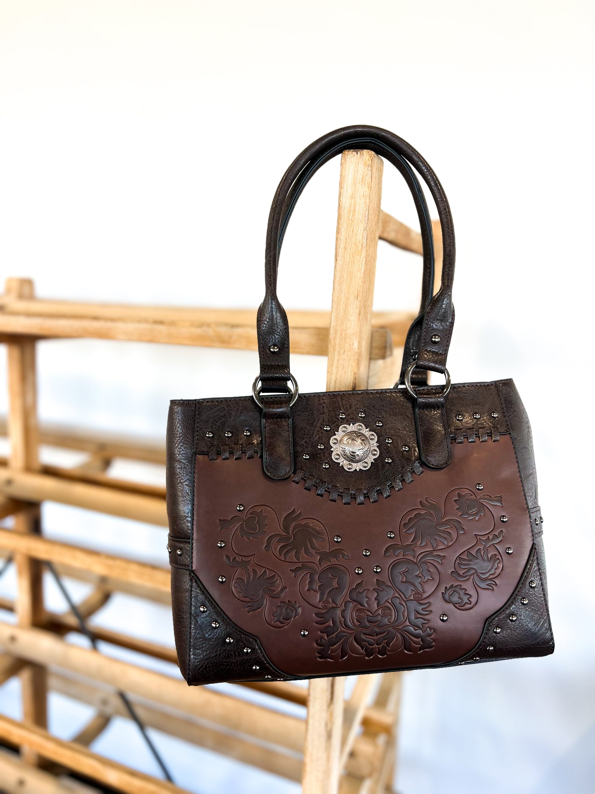 The Wilde Concho Detail Leather Tote