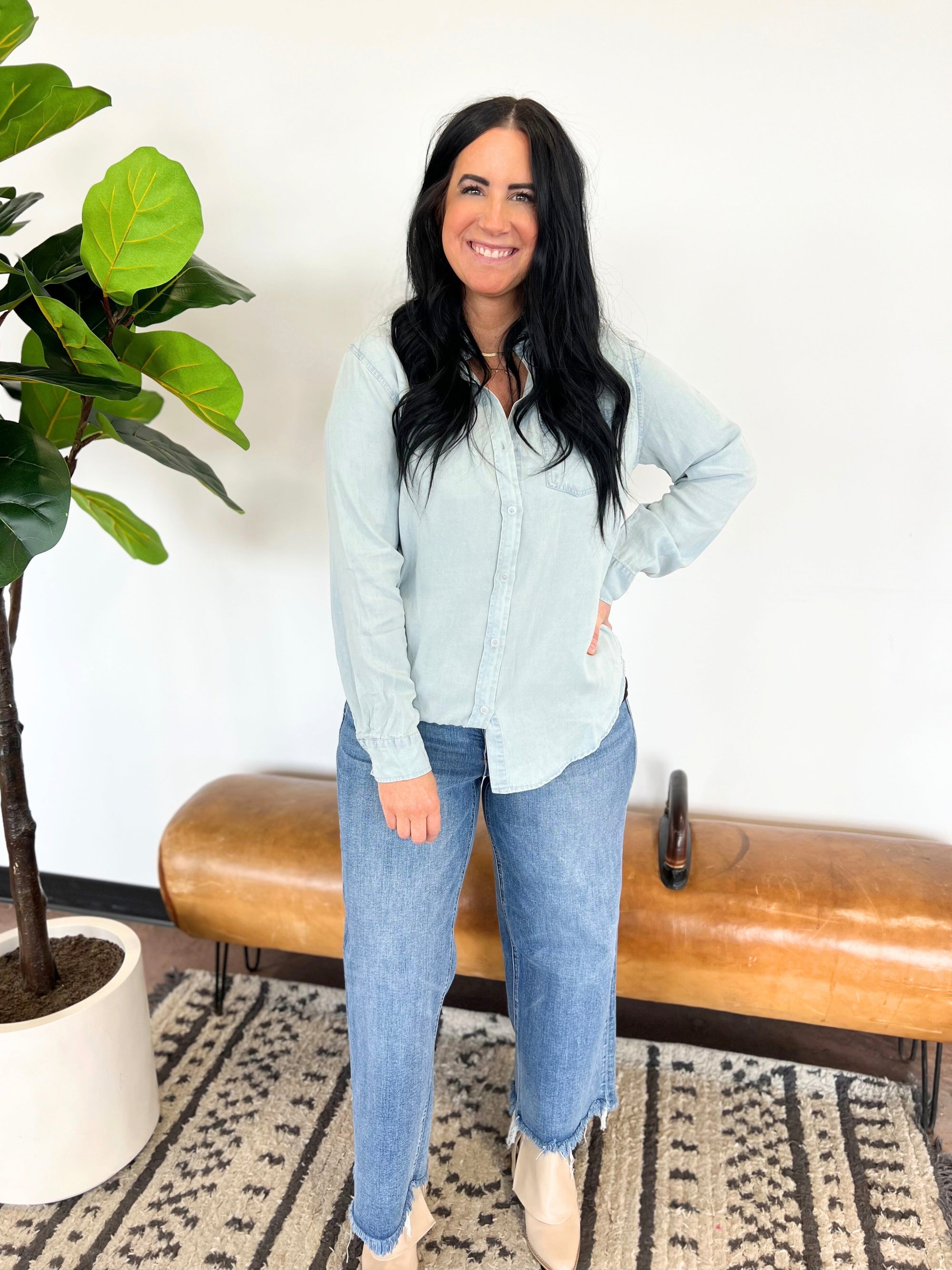The Kathryn Chambray Top