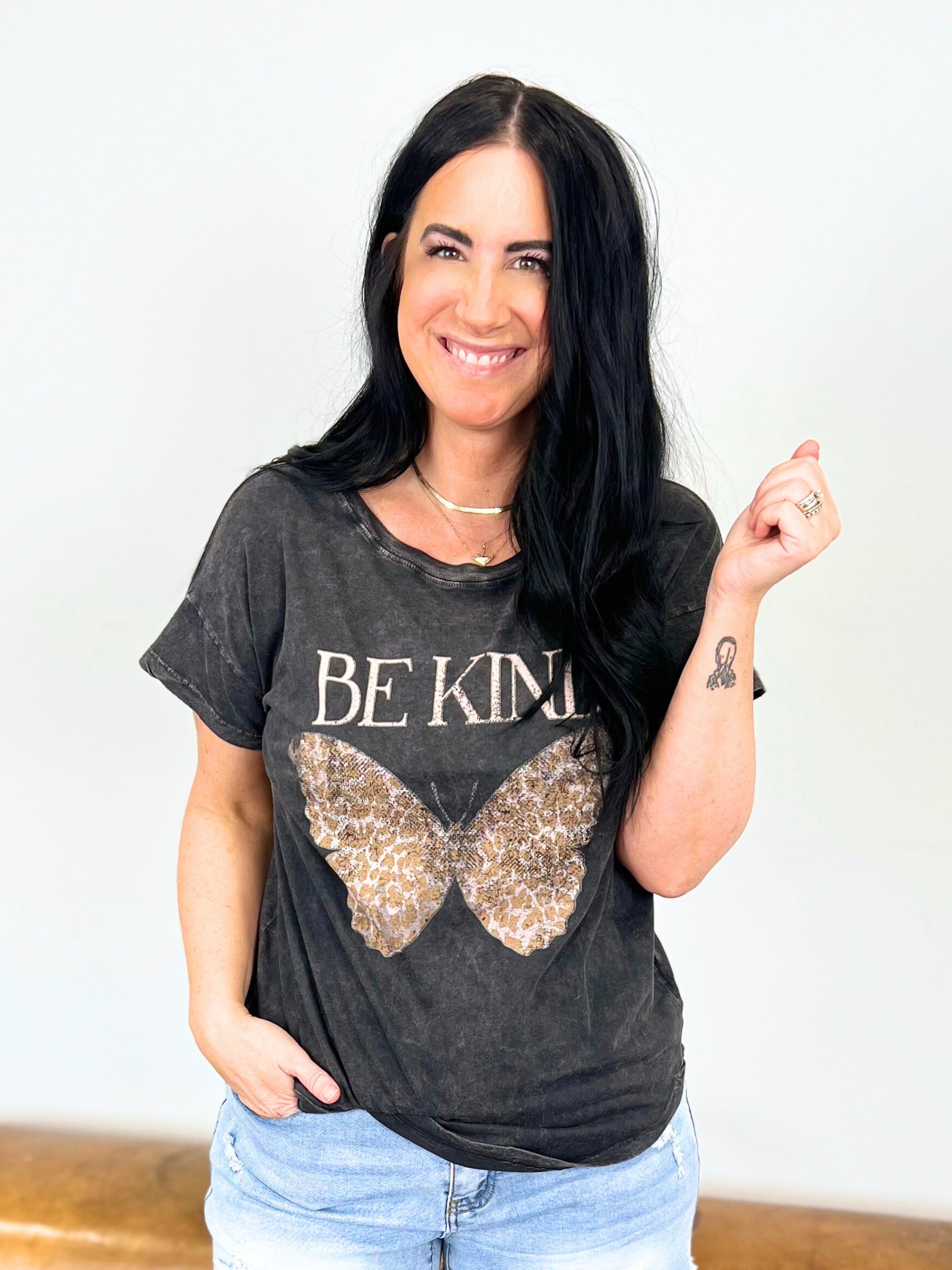 The "Be Kind" Butterfly Print Graphic Tee