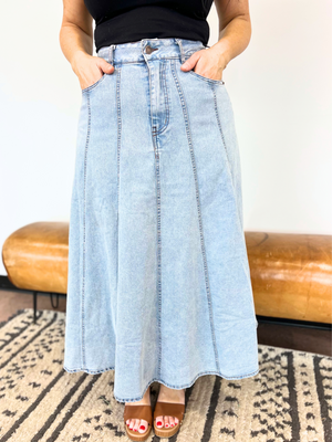 The Free Bird Denim Circle Skirt