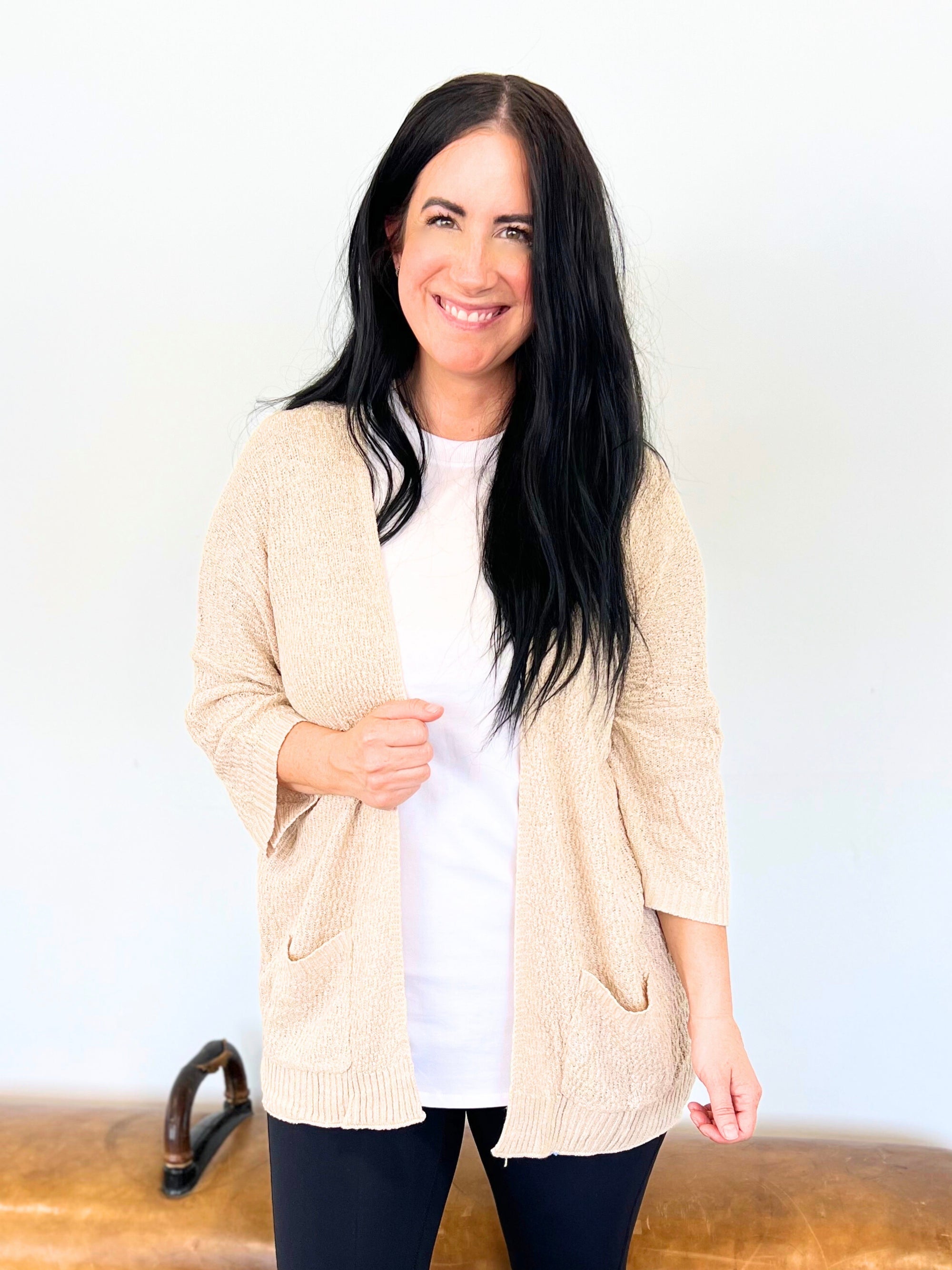 The Wrapped Up In Comfort Cardigan - Tan