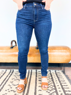 The Derek Skinny High Rise Dark Jeans