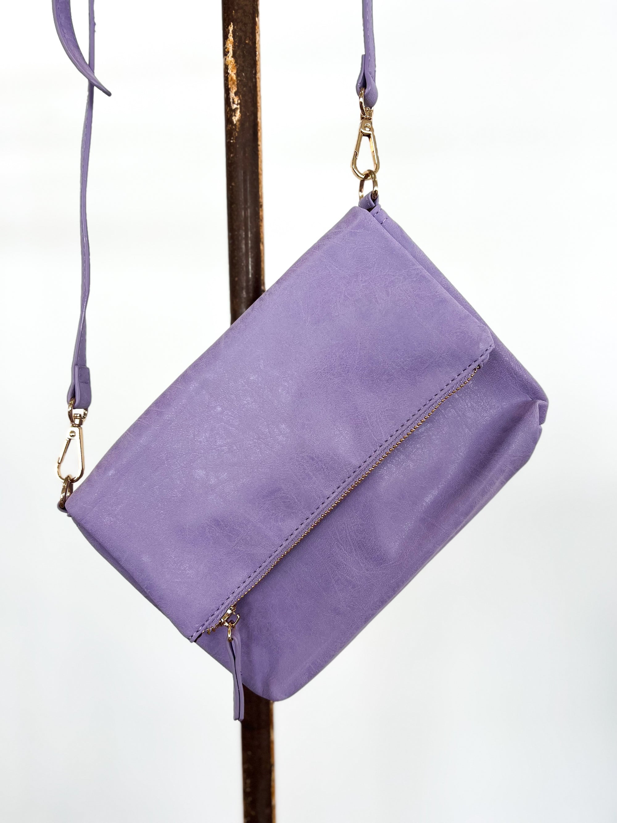 The Abby Vegan Leather Crossbody Bag - Lavender