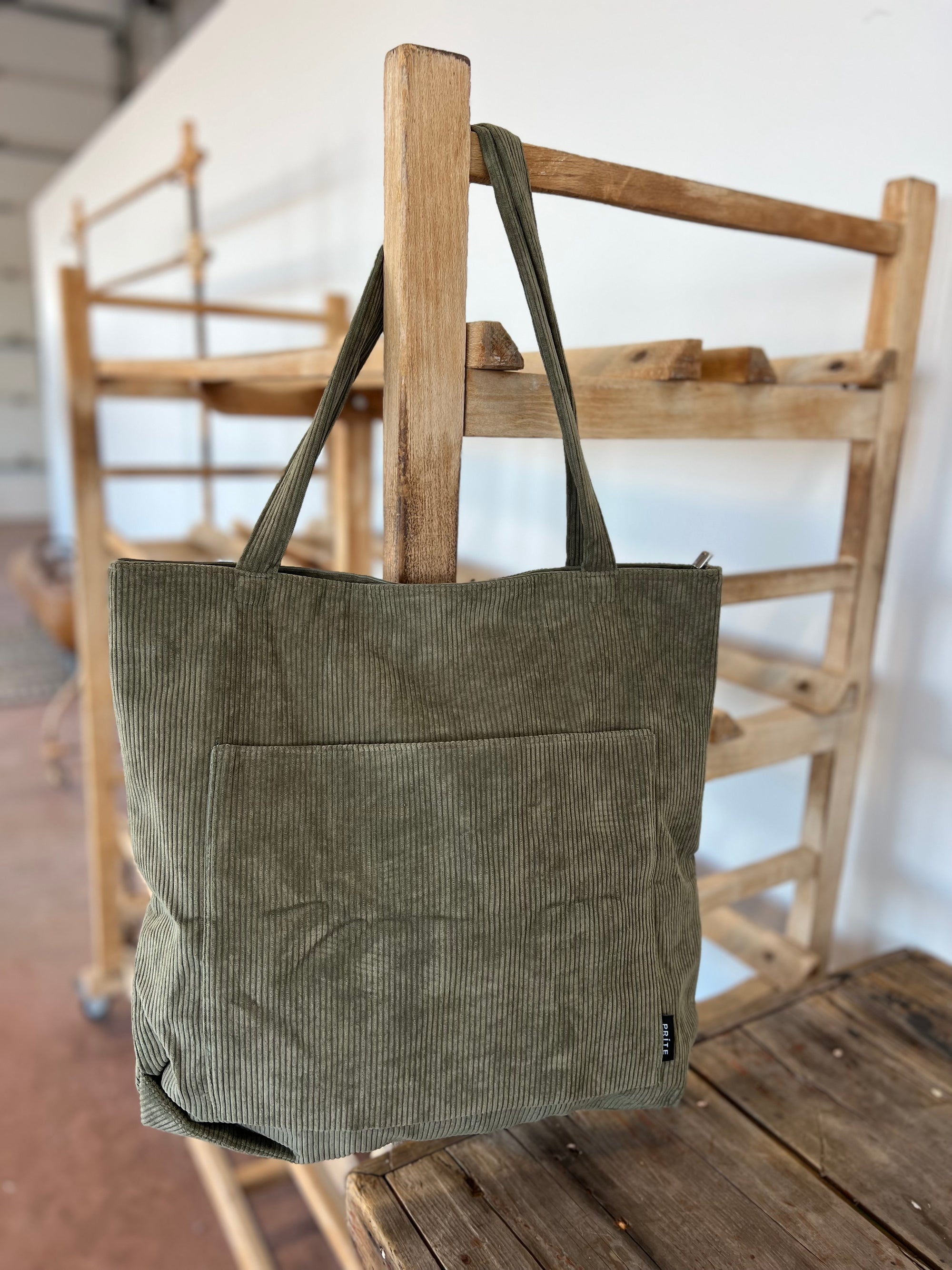 The Janet Corduroy Tote - Olive