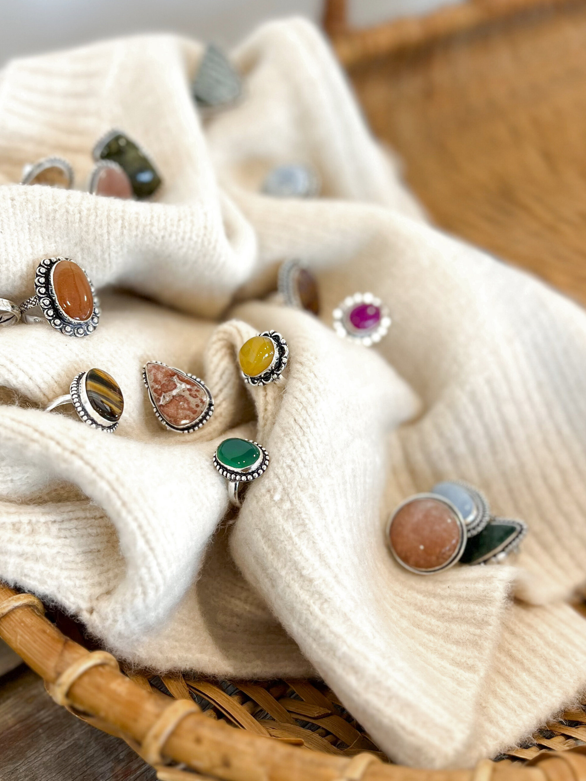 The Assorted Stone Rings- Multiple Options