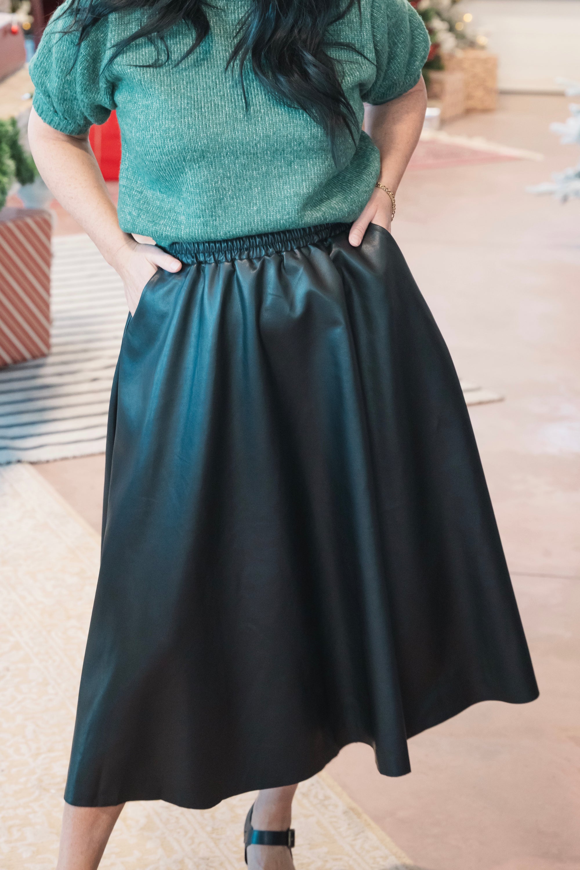 The Elizabeth Faux Leather Skirt