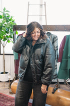 The Vegan Leather Puffer Jacket