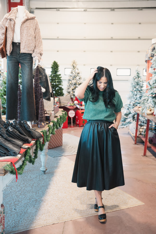 The Elizabeth Faux Leather Skirt