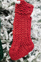 Chunky Knit Stocking - Red-Christmas-Sweet {Jolie}
