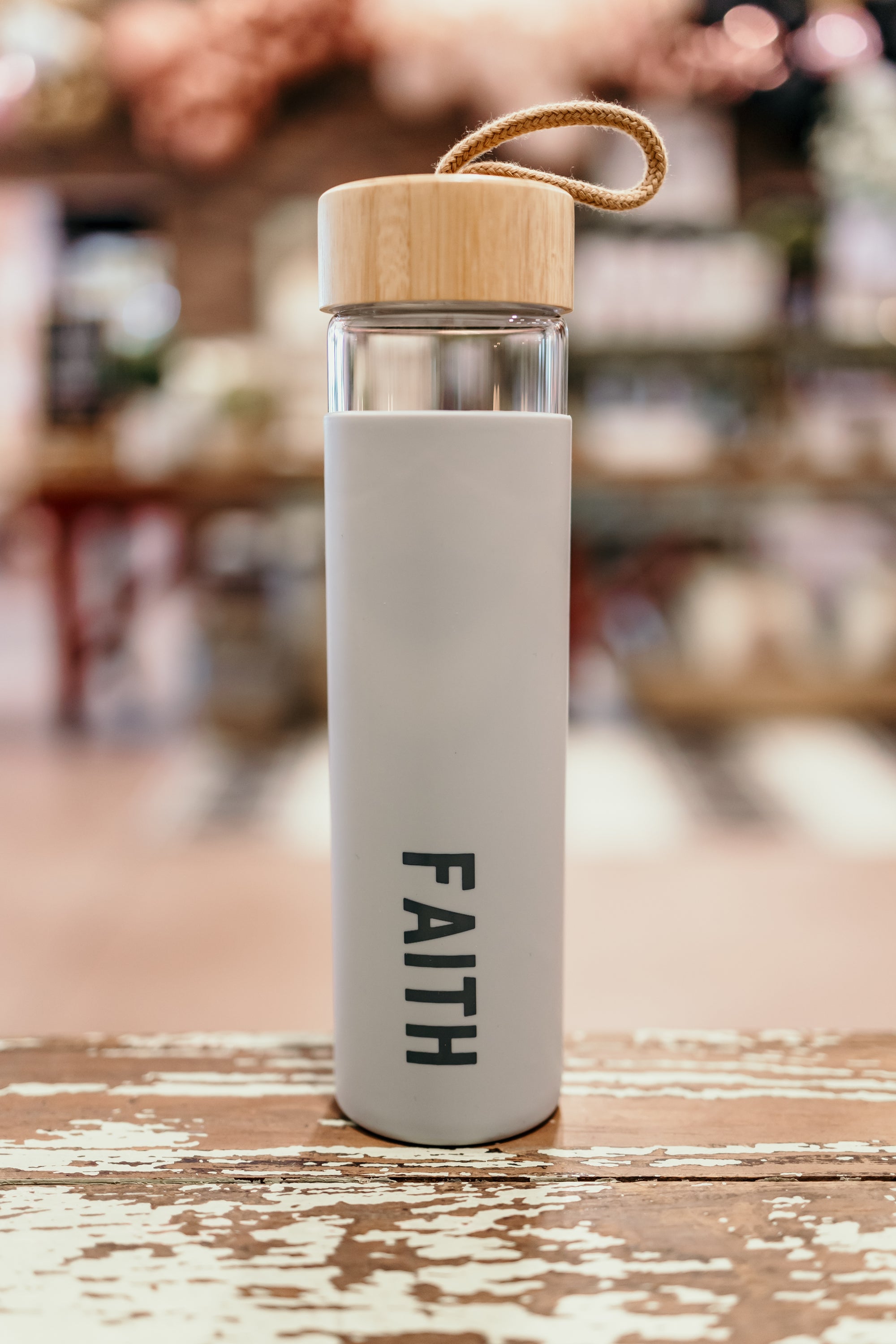"Faith" Glass Water Bottle -20oz-Drinkware-Sweet {Jolie}